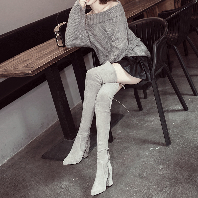 2026 New Women's Boots, Autumn High Boots, High-Heeled Winter Pointed-Toe Over-The-Knee Boots, Elastic Boots, Long Boots, Slimming Effect 2026 New Women's Boots, Autumn High Boots, High-Heeled Winter Pointed-Toe Over-The-Knee Boots, Elastic Boots, Long Boots, Slimming Effect