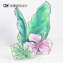 OM original small simulation banana leaf props jewelry womens clothing shop window display Mei Chen creative ornaments