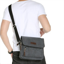 XINRAN  ZJ Canvas Small Diagonal Satchel for casual travel Mens small satchel with multiple pockets for mens bag