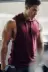 Cơ bắp anh em đào tạo tập thể dục Hoodies Canvas Thể thao nam Vest đội mũ trùm đầu không tay nam Vest thoáng khí thun cotton - Dệt kim Vest áo len nam hàn quốc Dệt kim Vest