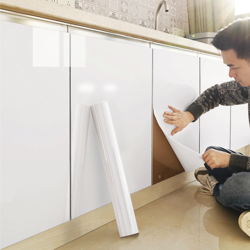 Cabinet Sticker Self-Adhesive Furniture Refurbished Kitchen Countertop Anti-Oil Moisture-proof Sticker Wardrobe Cabinet Cabinet Door Changed Color Cling Film-Taobao