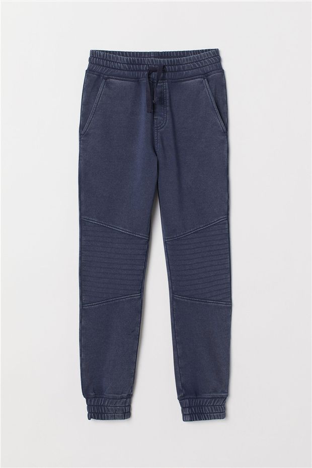 H mới xuân hè nam nữ lớn trẻ em mềm mại terry rửa cũ giản dị dây rút thun eo giả quần denim - Quần jean quần áo be trai sành điệu