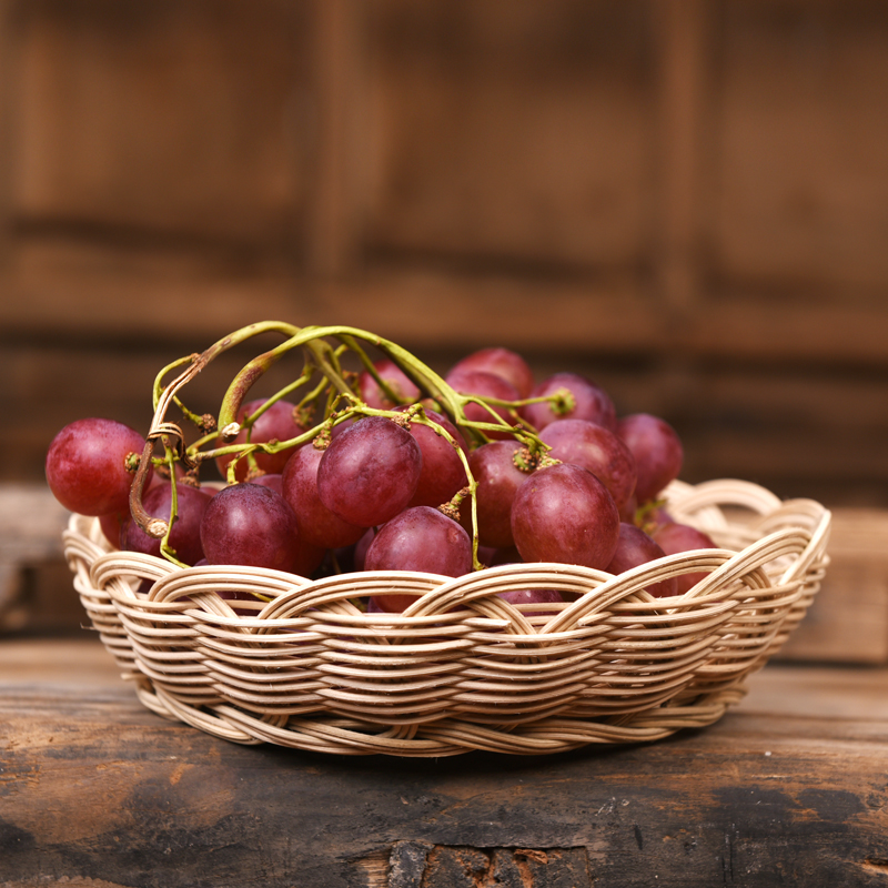 Rattan candy plate living room fruit basket steamed bread basket bread basket sundries storage box dried fruit snack storage box