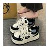 High-Fashion Niche Platform Panda White Sneakers 2024 Autumn New Casual Versatile Round-Toe Loafers