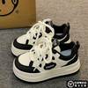 High-Fashion Niche Platform Panda White Sneakers 2024 Autumn New Casual Versatile Round-Toe Loafers