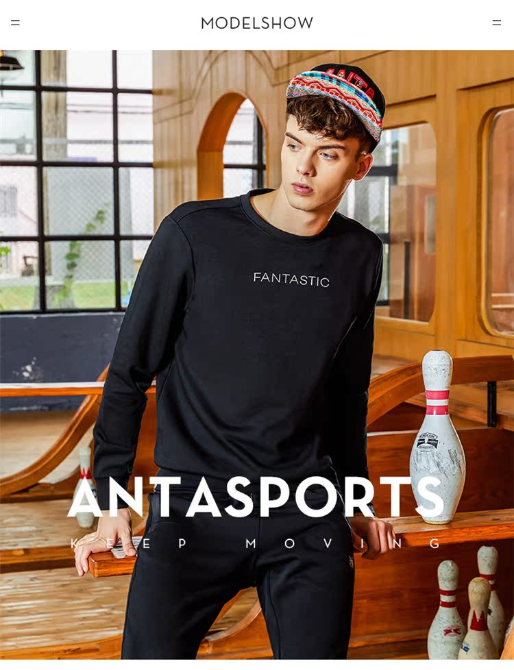 Anta áo len nam 2018 xuân mới giản dị nam dệt kim dài tay áo ấm đầu 95738719 - Thể thao lông cừu / jumper áo hoodie đen