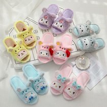 A pair of cartoon cute rat year transformed into little mouse girl heart spring and autumn open toe home fish mouth slippers for women