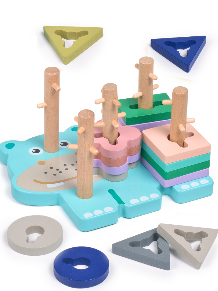 One-year-old baby educational toys early education string beads Children around beads Infants and young children 1-2 two 3 years old wear beads set column