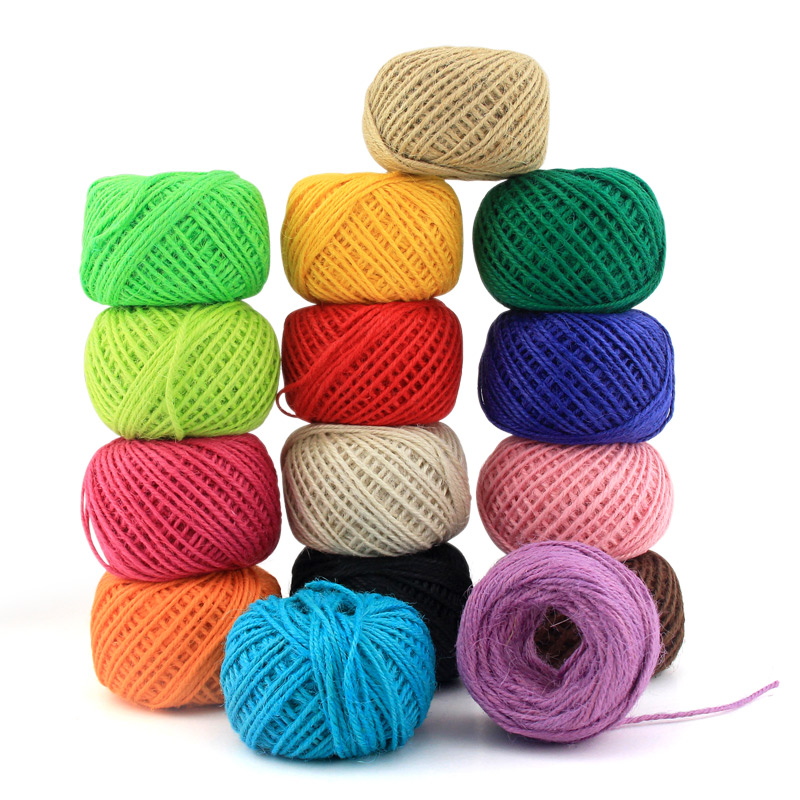 50 m lengthened colourful 3 strands of coarse hemp rope hanging decoration retro photo wall Pendant Rope Nursery Handmade Diy material