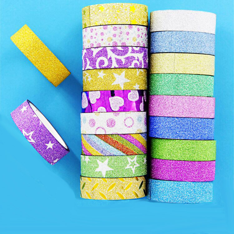 Korean creative DIY gold powder gold onion tape color flash tape DIY handmade decoration sticker 10 color bucket