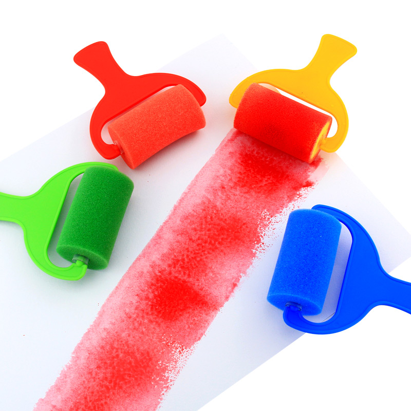Kindergarten children DIY creative color sponge graffiti roller roller seal painting sponge brush Rio Tinto print 4 clothes