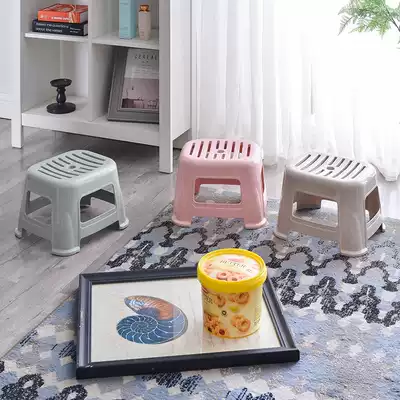Plastic stool home thickened adult high stool Fashion Square stool table stool children non-slip plastic simple bench