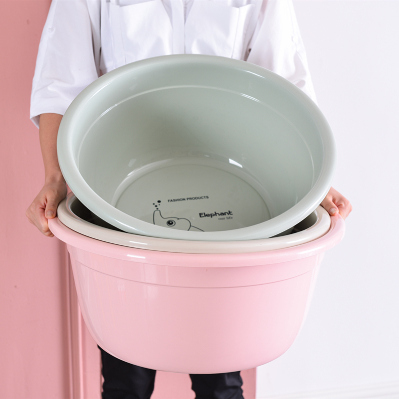 Washbasin plastic foot washbasin deepening thickening heightened wash basin home extra large baby baby bath round basin