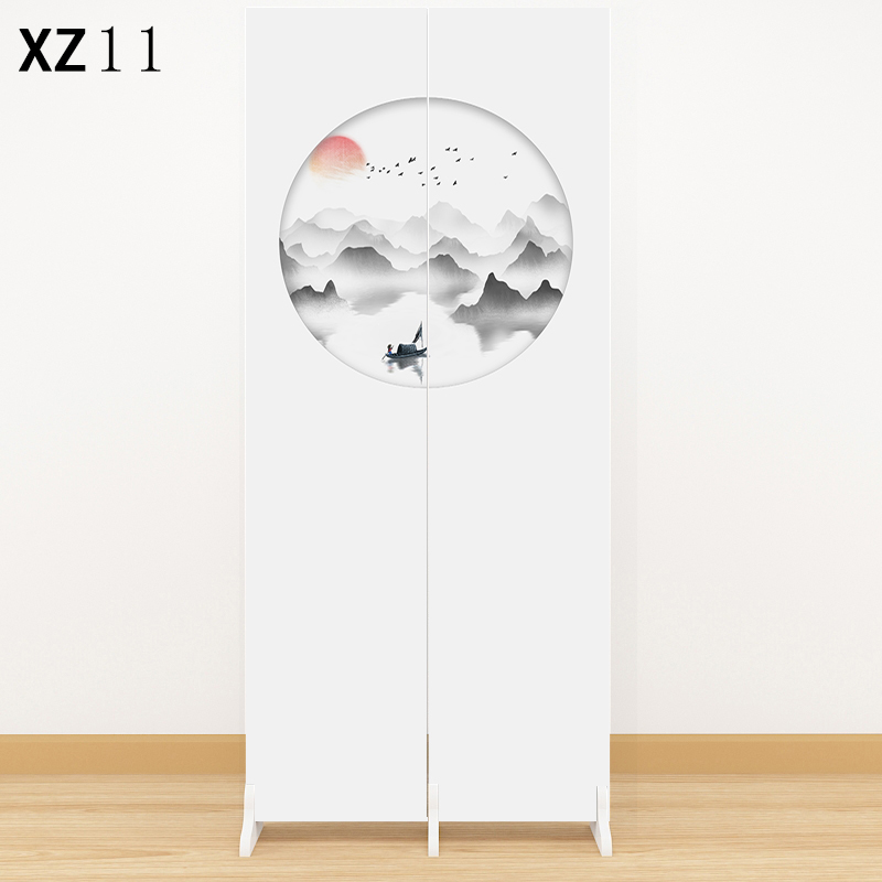 Minimalist cloth art push-pull modern folding folding mobile screen partition folding screen Easy telescopic living room Home provincial space