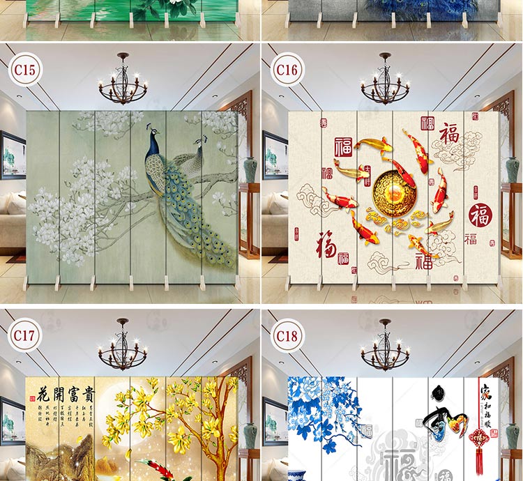 Căn hộ nhỏ Trung Quốc hiện đại tối giản đôi màn hình phân vùng phòng khách gỗ rắn di động hiên màn hình gấp vải thời trang - Màn hình / Cửa sổ vách cầu thang gỗ đẹp