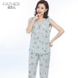 Пижама для матери, штаны, комплект для пожилых людей, шорты, для среднего возраста, короткий рукав
