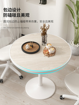Small round table simple white balcony small table tulip negotiation table and chairs dining table home leisure board lifting bedside wood