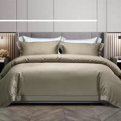 Carson Xinjiang cotton spring and summer new products 60 long-staple cotton light luxury satin hotel four-piece cotton jacquard quilt cover