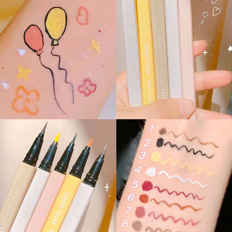 Gogo Dance Eye Line Newman Beginner Memo-fake Black Brown White Lasting No faintness Waterproof Color Cover Pen