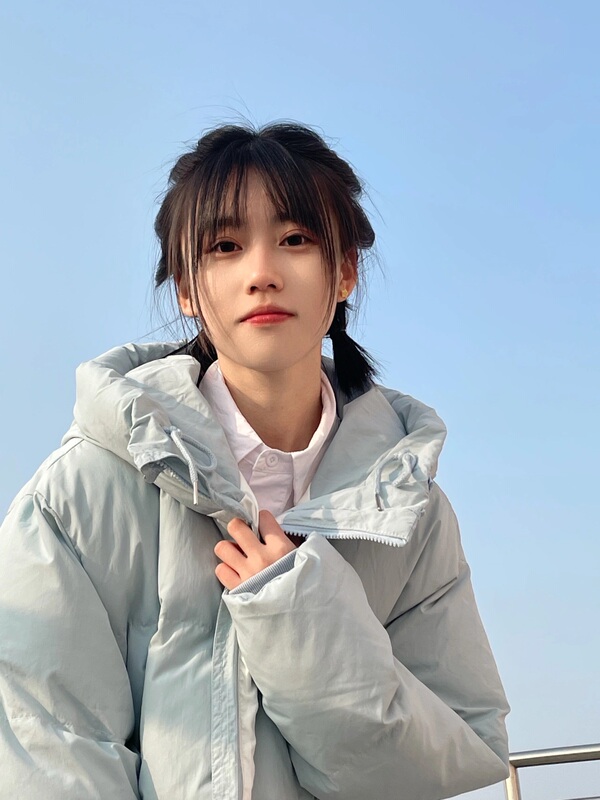 Milk Blue down Cotton Jacket for Women 2024 New Winter Thickened Cotton-Padded Jacket Mid-Length Coat Oversize