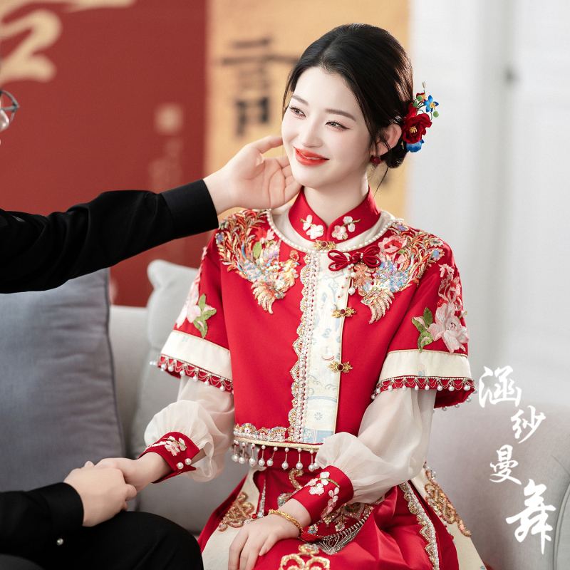 New Chinese-Style Hanfu Wedding Dress for Brides, 2026 New National Style Petite Tang-Style Han Elements Outfit New Chinese-Style Hanfu Wedding Dress for Brides, 2026 New National Style Petite Tang-Style Han Elements Outfit