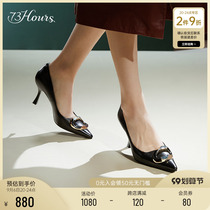 73Hours Hyun Bin recommends ice American summer pointed stiletto metal buckle high-heeled shoes women