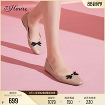 73 Hours womens shoes Soap summer round head shallow temperament butterfly-bowed ballet shoes flat shoes lady