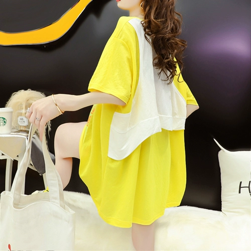 Tide, дизайнерский комплект, футболка с коротким рукавом, летняя одежда, тренд сезона, сезон 2021, в западном стиле, в корейском стиле, большой размер