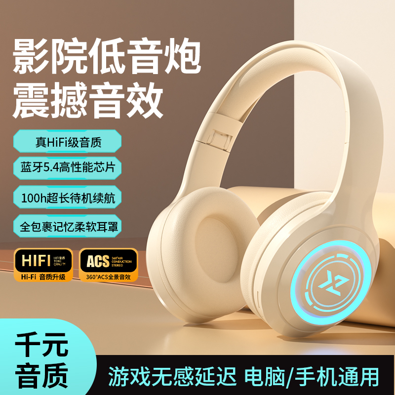 New Head-Mounted Bluetooth Headset, Wireless Headset, High-Quality Sound, E-Sports Gaming, Long Battery Life, Low Latency for Students New Head-Mounted Bluetooth Headset, Wireless Headset, High-Quality Sound, E-Sports Gaming, Long Battery Life, Low Latency for Students
