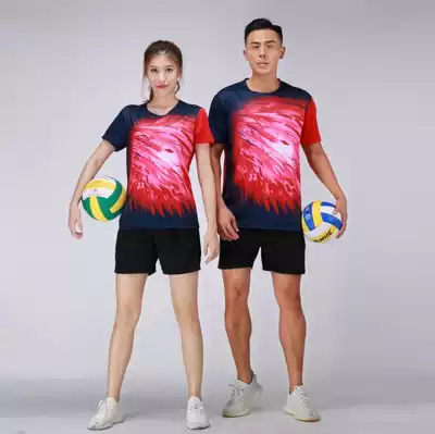Breathable sportswear short sleeve training jersey sleeveless air volleyball suit set quick dry printing number team uniforms men's and women's competition