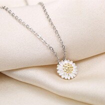 Zhou Jiujiu 925 Silver Daisy Necklace Female choker Short Day Korean Fashion Flower Item Temperament Gift
