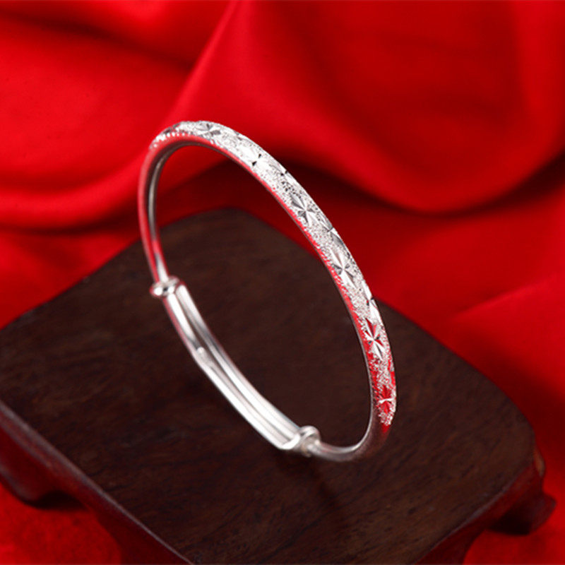 Week 99 pure silver bracelet 999 silver female full Star silver bracelet subhand ring silver decorated Korean version for mother's girlfriend gift