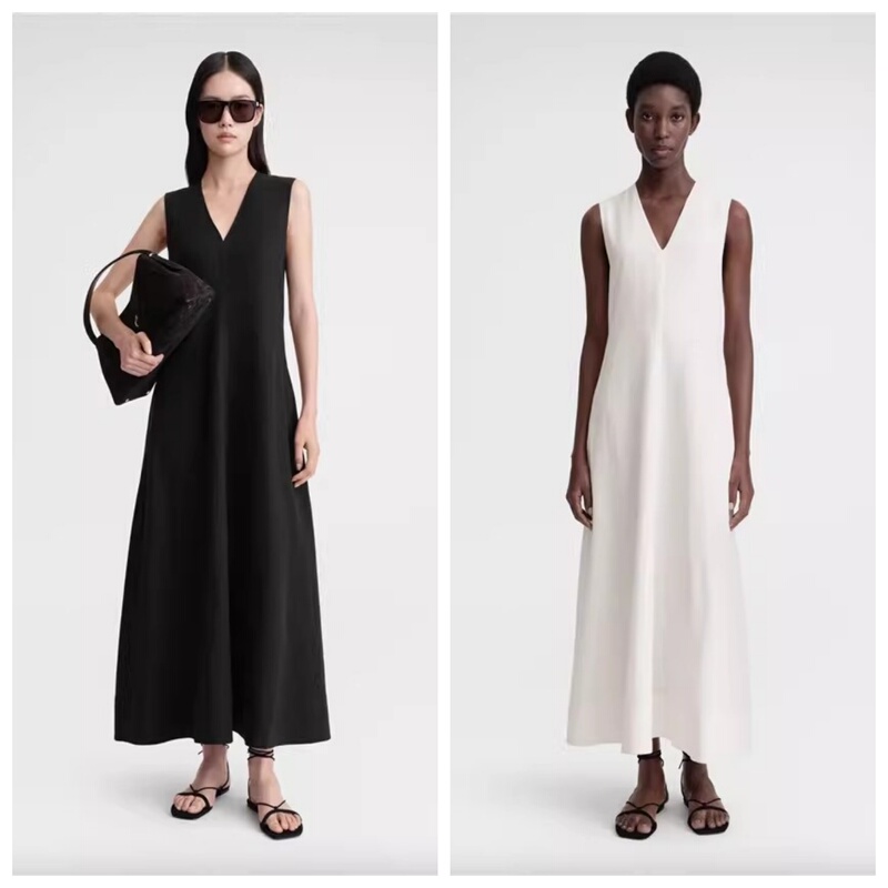 In Stock Tot Spring/Summer Lyocell Linen Blend Loose Flowy Sleeveless V-Neck Long Dress In Stock Tot Spring/Summer Lyocell Linen Blend Loose Flowy Sleeveless V-Neck Long Dress