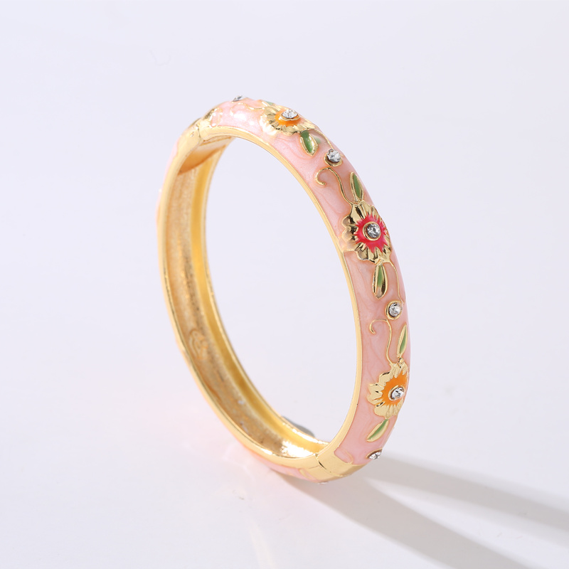 Vòng cổ cloisonne Bắc Kinh vòng tay hoa mẫu đơn thời trang Bắc Kinh trang sức đặc biệt màu sắc quà tặng đặc biệt vòng tay handmade