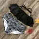 2019 mới châu Âu và Mỹ in bikini eo cao nhiều màu áo tắm bikini nữ xù áo tắm kích thước lớn - Bikinis đồ bơi kín