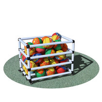Kindergarten basketball holder outdoor football volleyball placing rack mobile ball cart campus rough pipe basketball frame