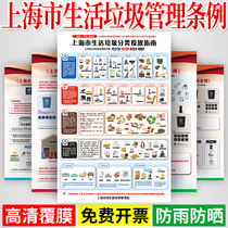 Shanghai garbage sorting logo sticker dry and wet indication can be recycled sign sign sign domestic waste classification management regulations drawing Guide Guide poster icon wall chart slogan