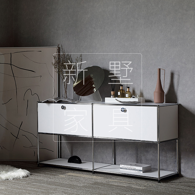 Stainless steel containing cabinet Small family type GENGUAN CABINET SIDE CABINET DINING CABINET DINING ROOM HOME LIVING BY WALL MODERN BRIEF