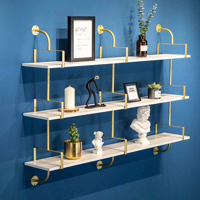 Nordic wall shelf wall-mounted bookshelf bedroom living room leisure bar background wall decoration storage shelf ins