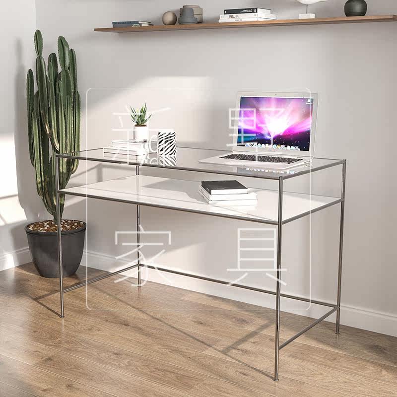 Clothing Studio Table Net Red Desk Creative Desk Design Glass Makeup Table Personality Stainless Steel Desk