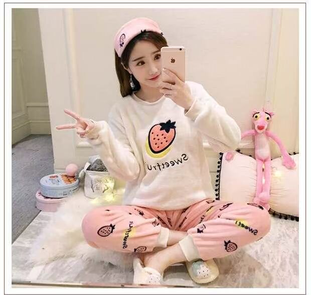 Mùa thu và mùa đông trẻ em áo ngủ dày san hô lông cừu cô gái flannel đồ ngủ áo choàng tắm cha mẹ trẻ con dễ thương Pecs đồ gia đình