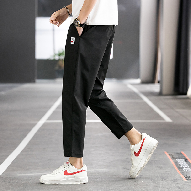 Pants men casual pants Korean version trendy straight cylinder 100 hitch pants 2020 new summer slim loose 90% pants