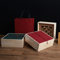 Wooden box customised to do logo wooden empty box upscale square tea gift box company accompanied by hand gift wrapping box