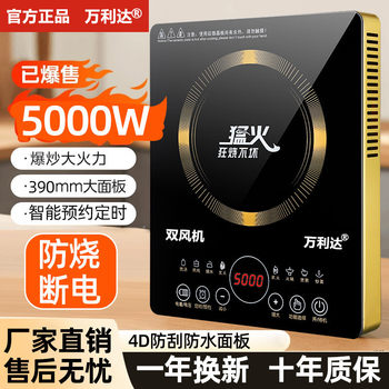 Wanlida Induction Cooker for Home Use, 5000W High Power for Stir-Frying, Commercial Smart Timer, High Power 3500W Induction Stove