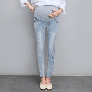 海灿 孕妇牛仔裤春秋款孕妇短裤