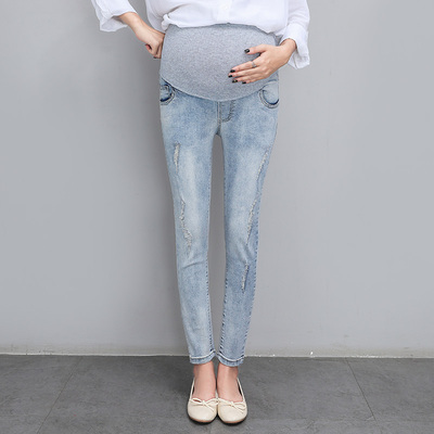 海灿 孕妇牛仔裤春秋款孕妇短裤