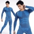 Elmont Quần áo thể dục Nam Chạy bộ quần áo tập nén Đàn hồi nhanh Quần khô thể thao Leotards Quần áo tập thể hình
