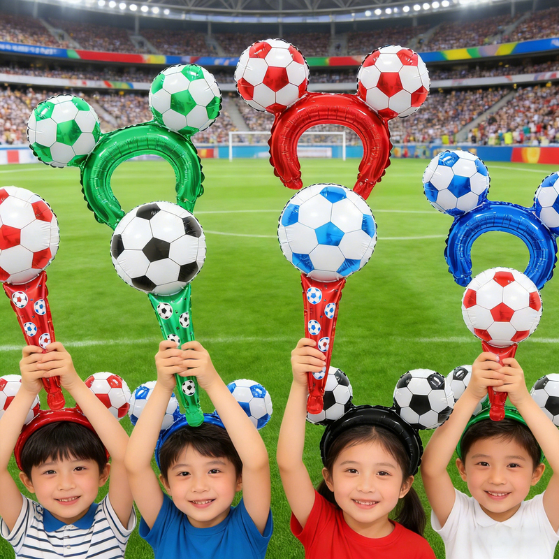 2026 Football Headgear-Shaped Atmosphere Stick, Handheld Aluminum Foil Balloon Stick, Competition Cheering Stick, Atmosphere Photo Prop 2026 Football Headgear-Shaped Atmosphere Stick, Handheld Aluminum Foil Balloon Stick, Competition Cheering Stick, Atmosphere Photo Prop
