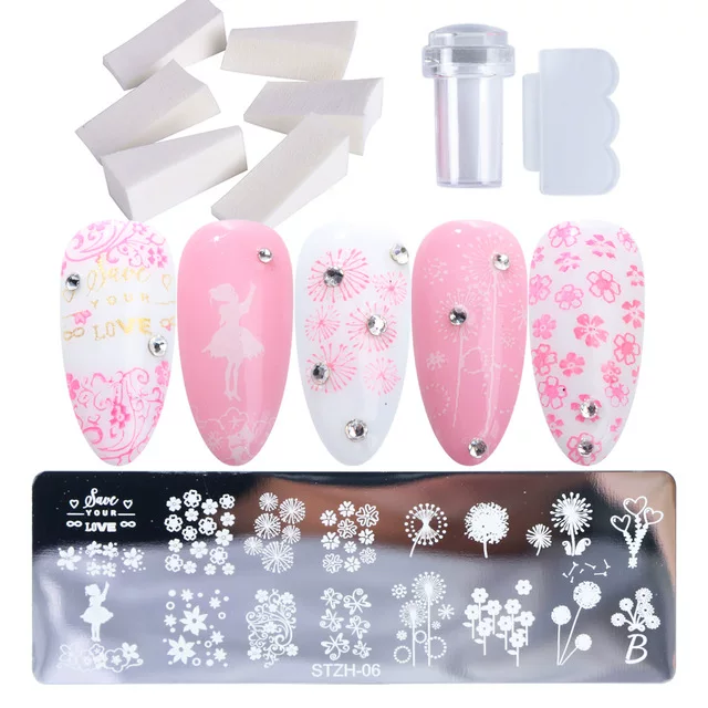 [1 набор штампов Nail Art Plate Leaf Flower Dreamcatcher]