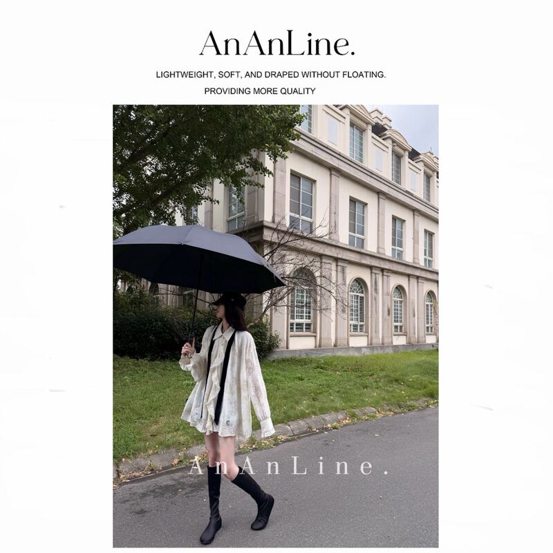 Ananline.【Elizabeth】Original Design! Gold Thread Lace Velvet Ribbon Shirt Ananline.【Elizabeth】Original Design! Gold Thread Lace Velvet Ribbon Shirt